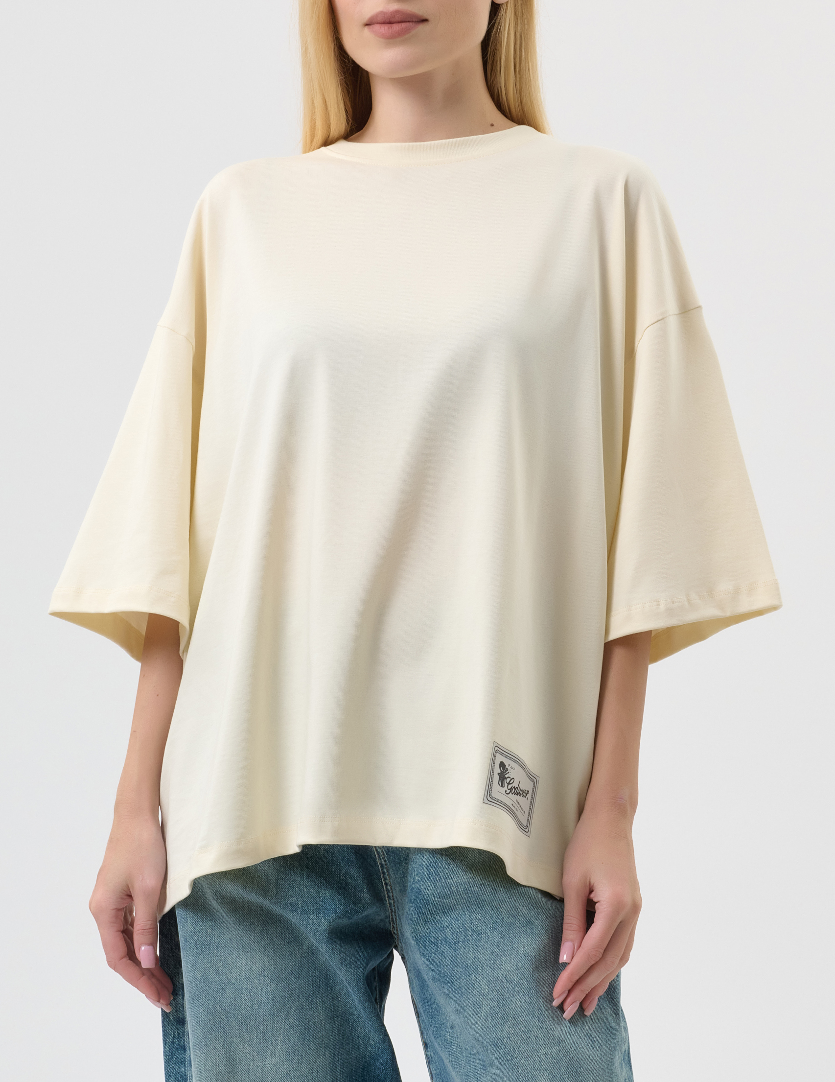 

Футболка, Бежевый;молочный