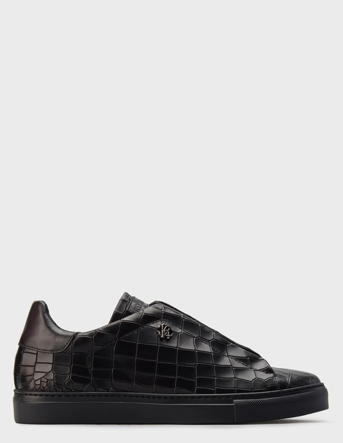 мужские черные кожаные Кеды Roberto Cavalli 29761_black - фото-5