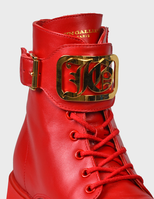 женские красные кожаные Ботинки John Galliano JG-12131ROS-red - фото-5