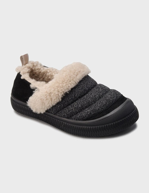 черные Слипоны Voile Blanche pan-slip-fur_black