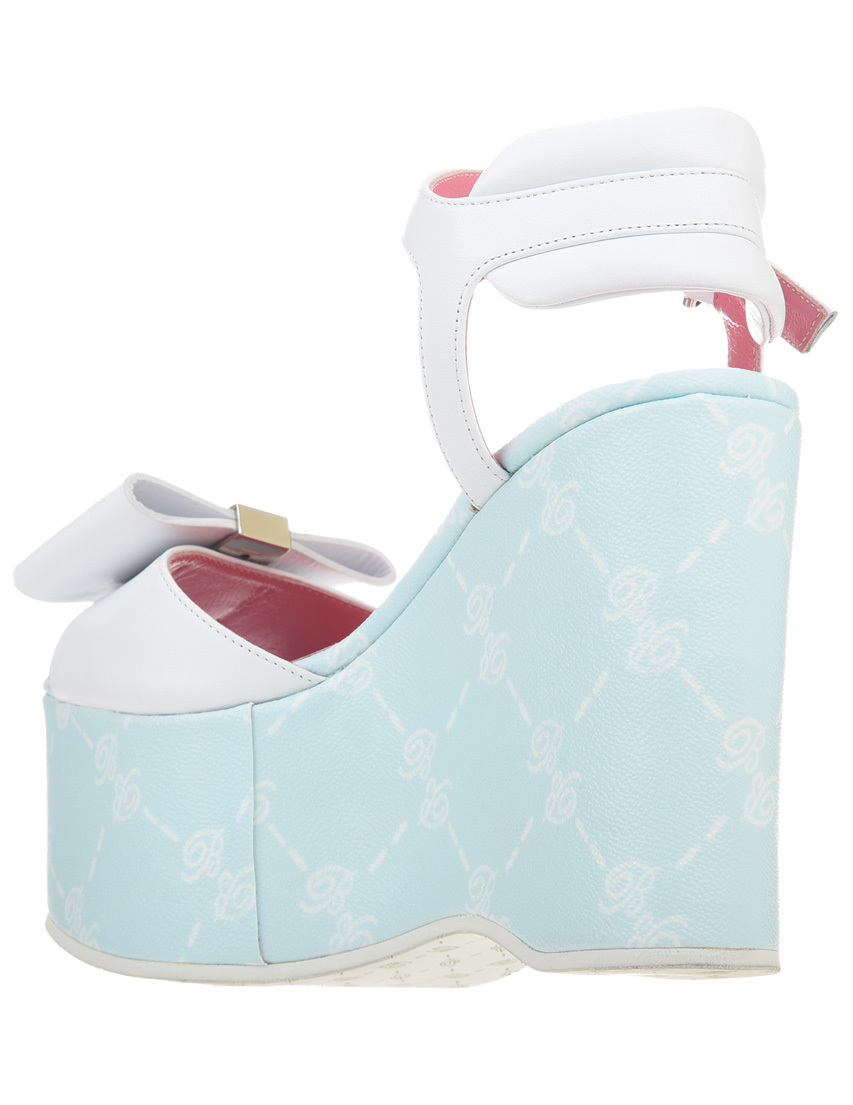 женские белые Босоножки Blumarine 4382-К-blu-logo_white - фото-2