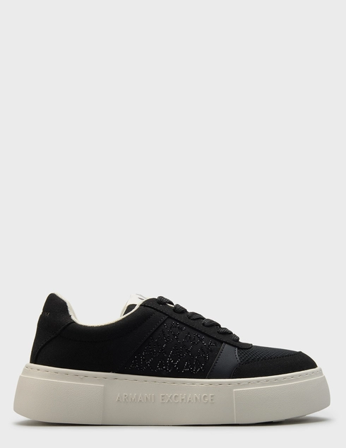 женские черные текстильные Кеды Armani Exchange XW002788-AF23057-UC001_black - фото-5