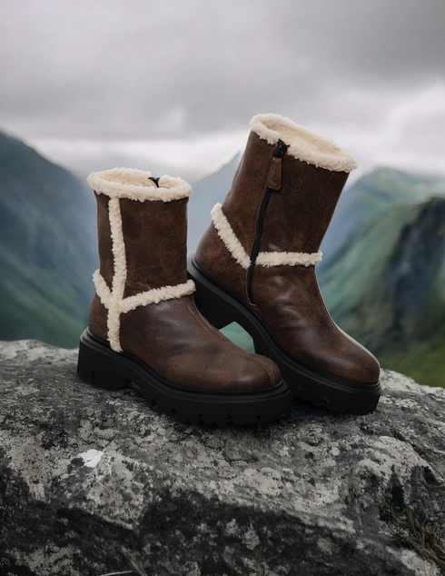 женские коричневые кожаные Ботинки Loriblu 6AFUNF61_LF6101 - фото-5