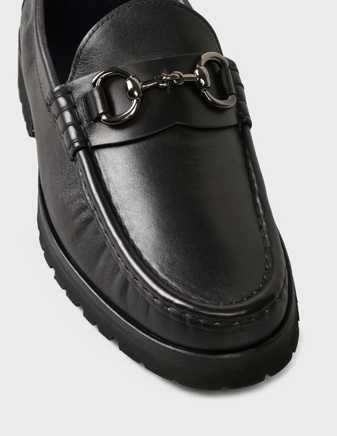 мужские черные кожаные Лоферы Pellettieri di Parma Pel-FW21-357010-85-150-black - фото-5