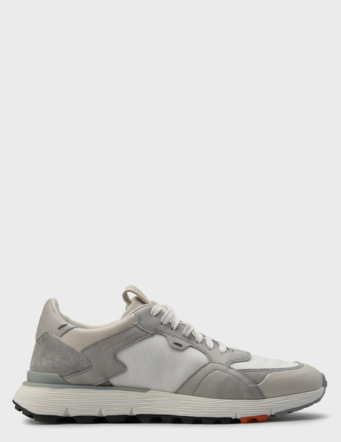 мужские серые текстильные Кроссовки Santoni MBCR21297WRITE_gray - фото-5