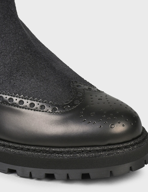 женские черные кожаные Ботинки Pertini 193_black - фото-5