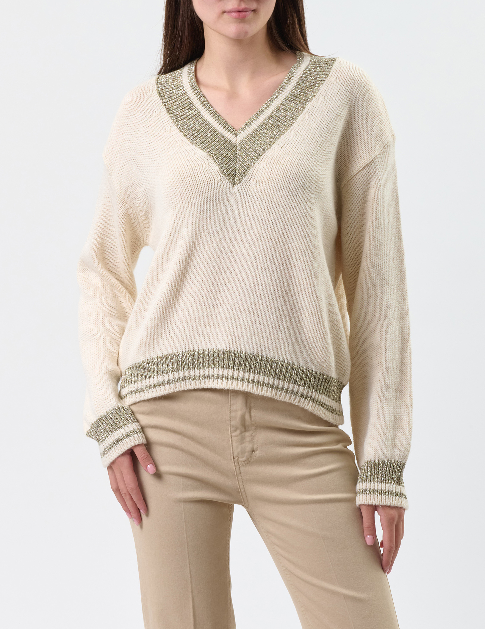 

Свитер, Бежевый;молочный