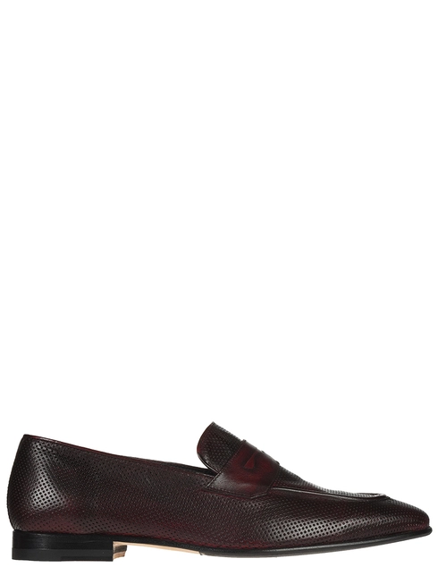 мужские бордовые кожаные Лоферы Pellettieri di Parma 395057-11799_blue - фото-5