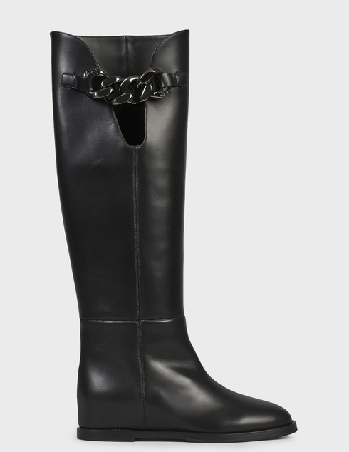 женские черные кожаные Сапоги Casadei AGR-131-black - фото-5