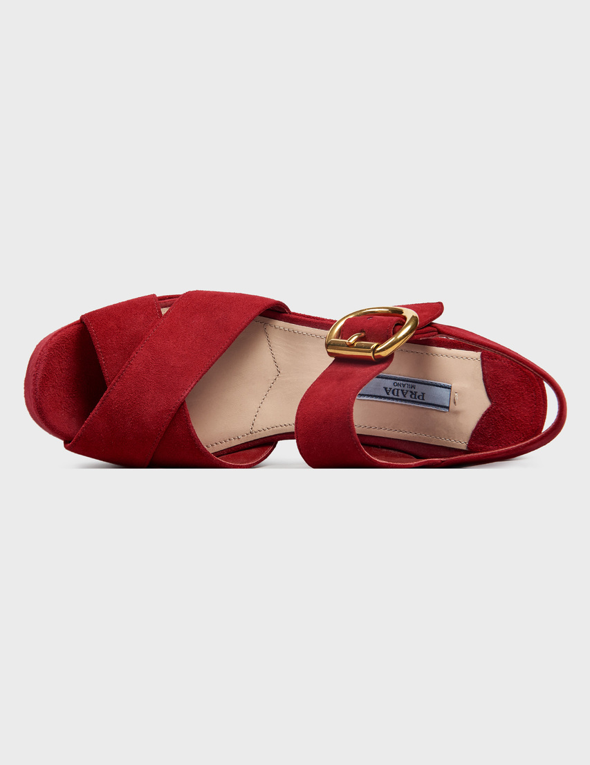 красные женские Босоножки Prada IXZ523-Rosso_red 24044 грн