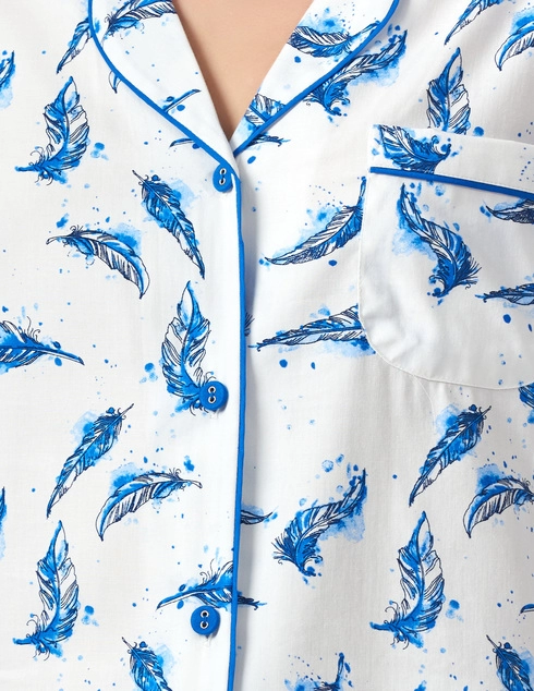 Cyberjammies 4054-4055-Feather-Print-white фото-5