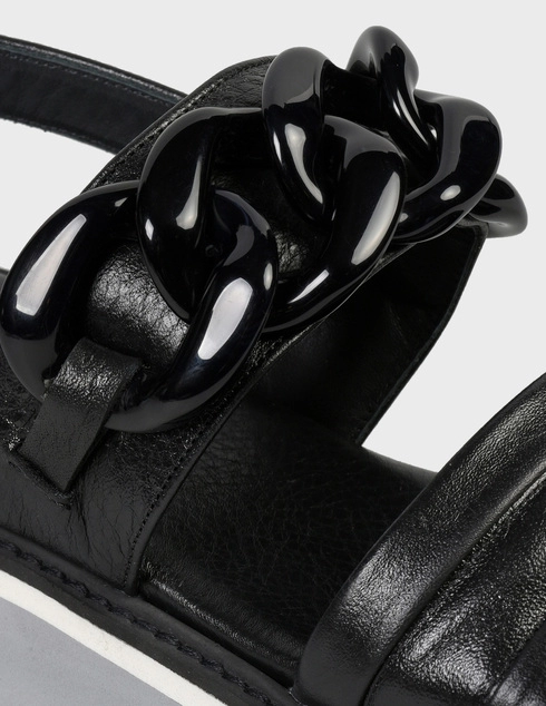 женские черные кожаные Босоножки Pertini 201W16870D1 - фото-5