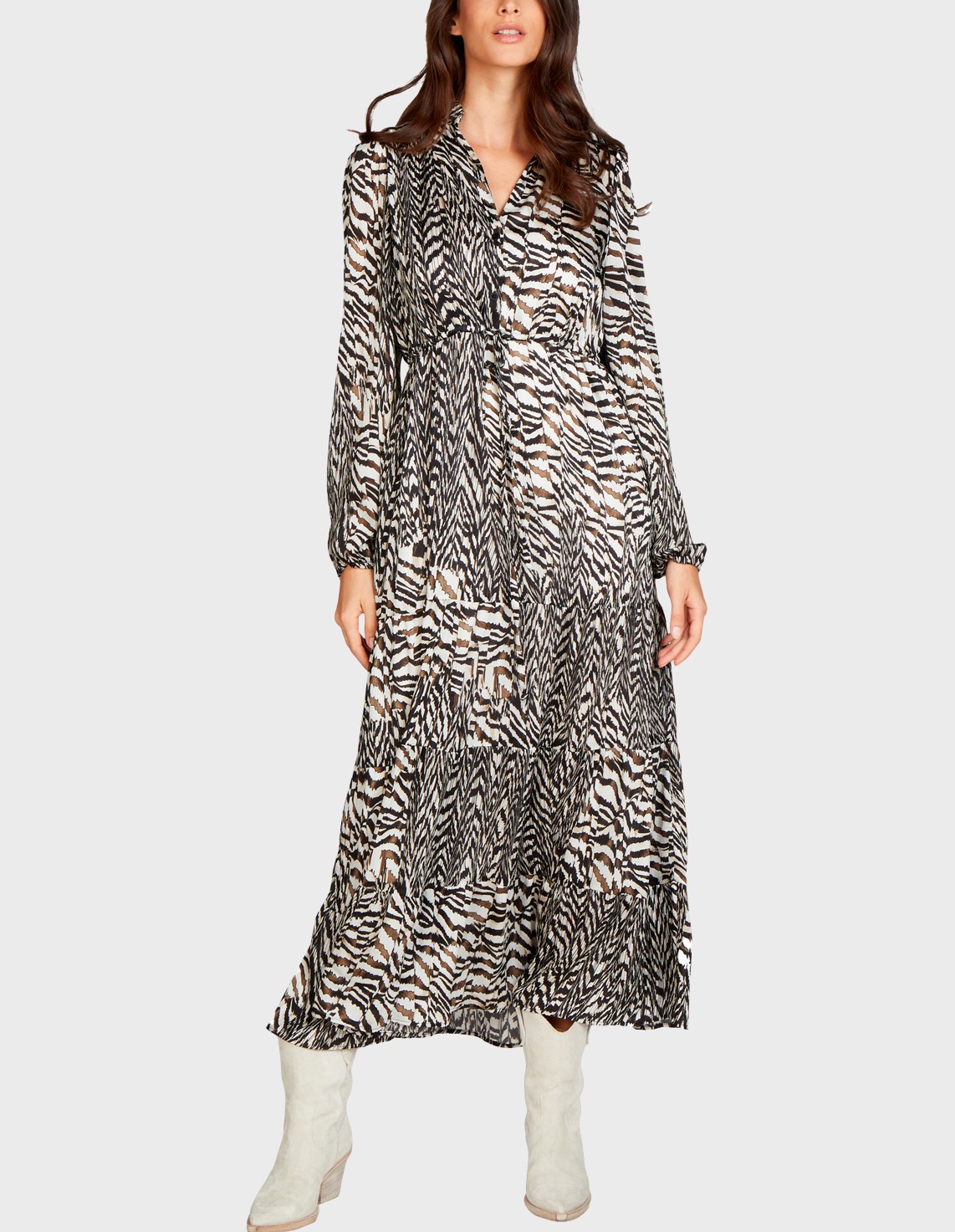 

Платье, Коричневый;принт