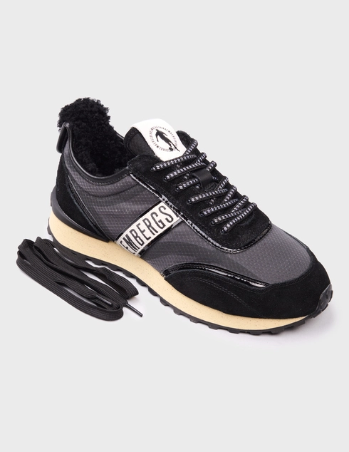 женские черные текстильные Кроссовки Bikkembergs 32309-black - фото-5