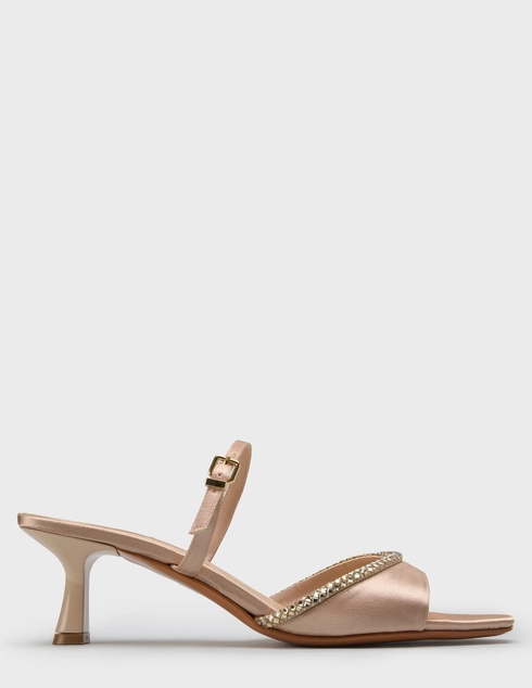 женские бежевые текстильные Босоножки Albano 5600-silk-strass_beige - фото-5
