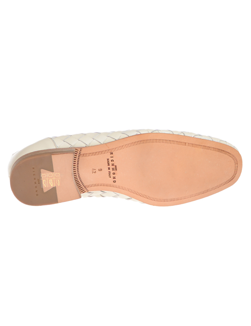 мужские белые кожаные Лоферы John Richmond 7502_beige - фото-5