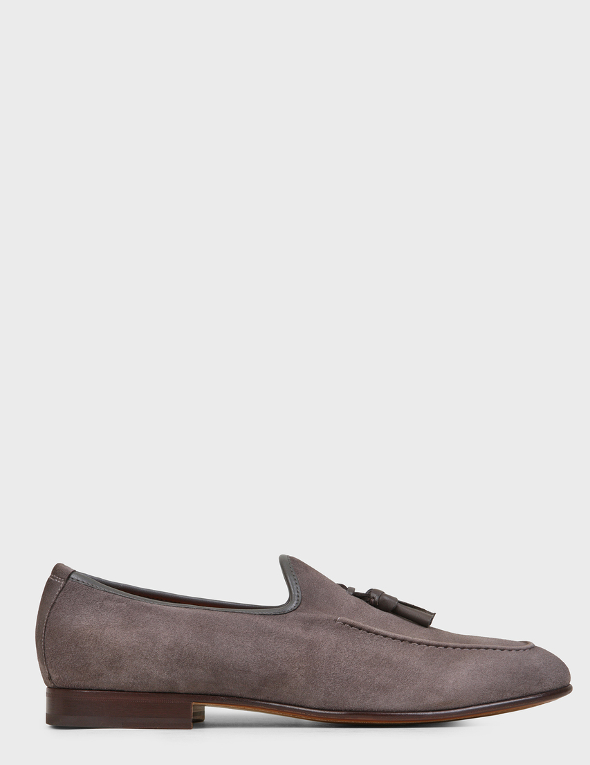 мужские серые Лоферы Santoni SMCHG17216LA3USHVG45-gray - фото-6