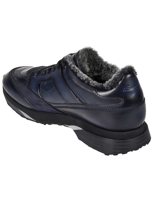 мужские синие Кроссовки Santoni 21203-blue - фото-2