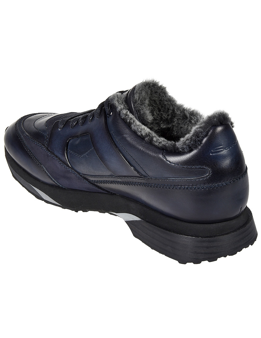 мужские синие Кроссовки Santoni 21203-blue - фото-2