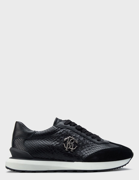 мужские черные кожаные Кроссовки Roberto Cavalli 29780-3-piton_black - фото-5
