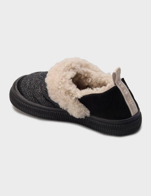 женские черные Слипоны Voile Blanche pan-slip-fur_black - фото-2
