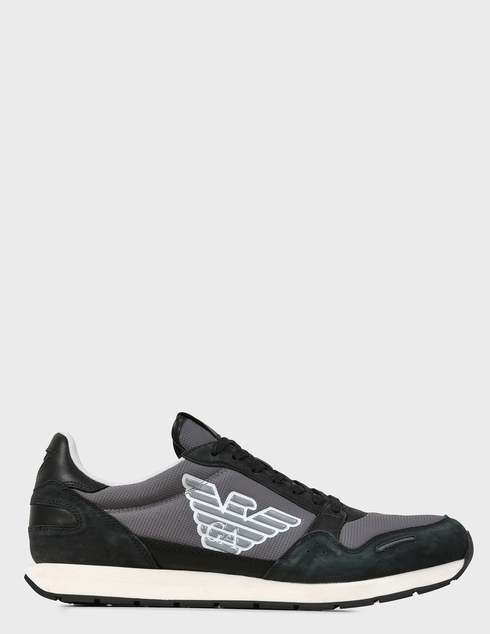 мужские серые нубуковые Кроссовки Emporio Armani X4X215-gray - фото-5