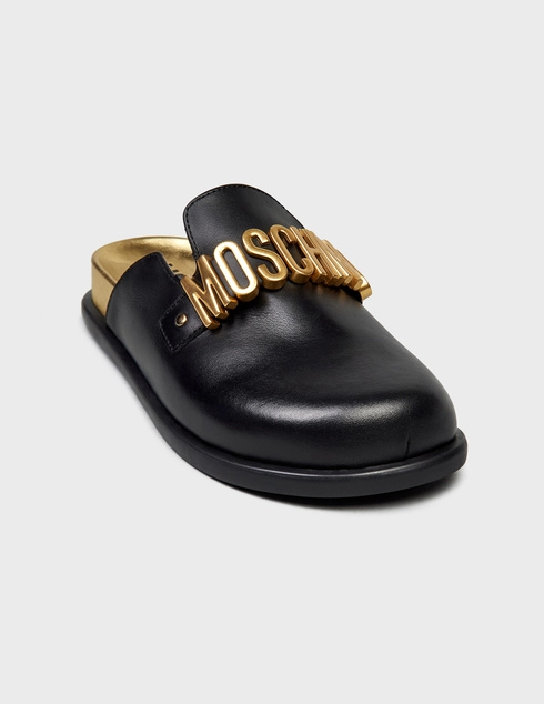 черные Шлепанцы Moschino 75956-gold_black