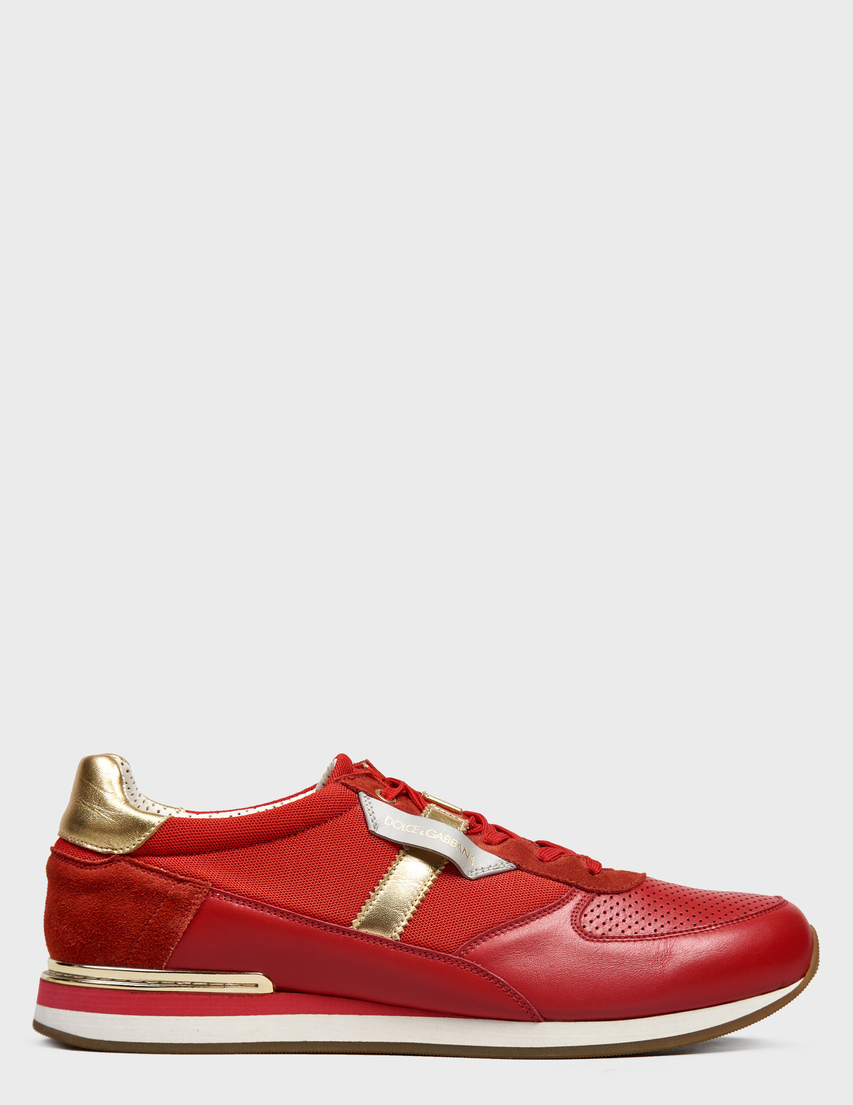мужские красные кожаные Кроссовки Dolce & Gabbana CS1453-Rosso_red - фото-5