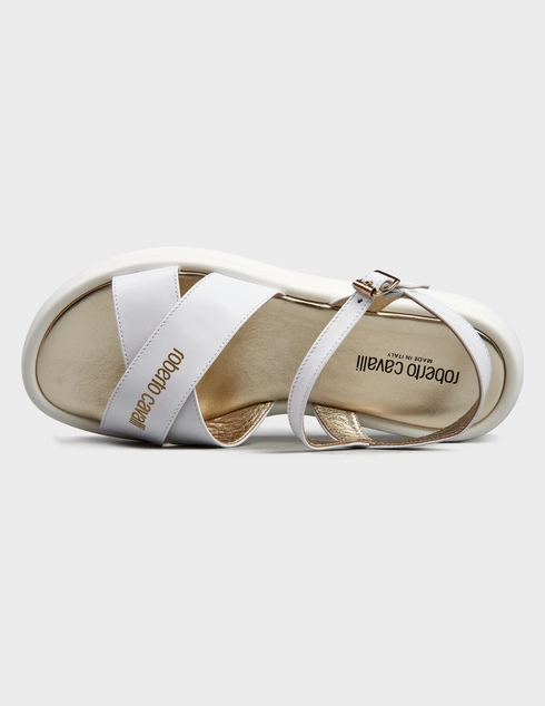 белые женские Сандалии Roberto Cavalli 77203-gold_white 9066 грн