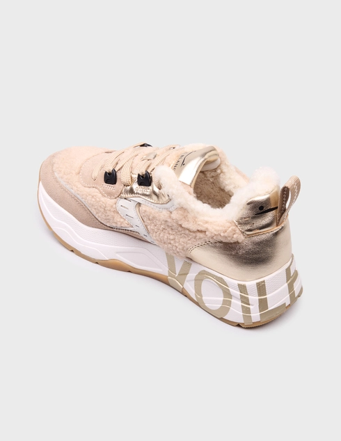 женские бежевые Кроссовки Voile Blanche club105bge-fur_beige - фото-2