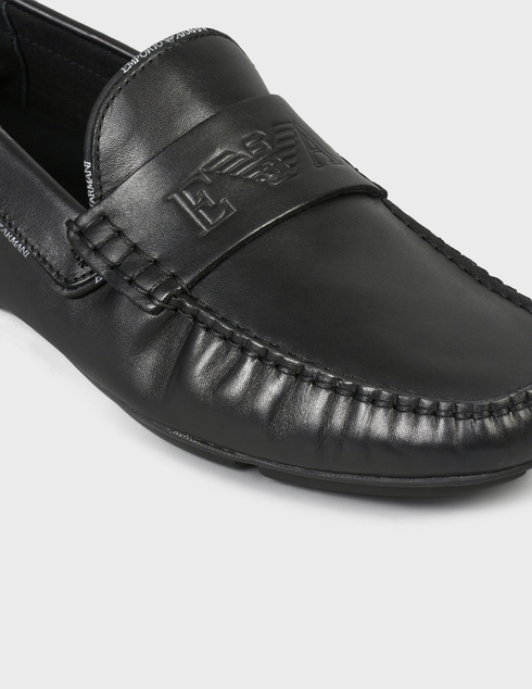 мужские черные кожаные Мокасины Emporio Armani 140-002-black - фото-5