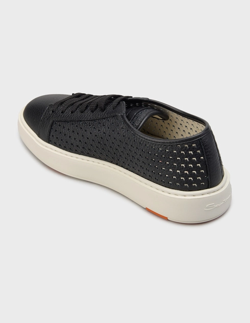 мужские черные Кеды Santoni 21978-black - фото-2
