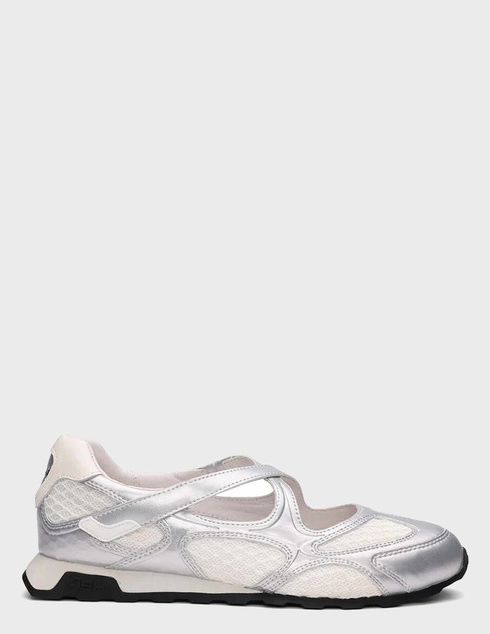 женские серебряные кожаные Кроссовки Ash KORE-001 - фото-5