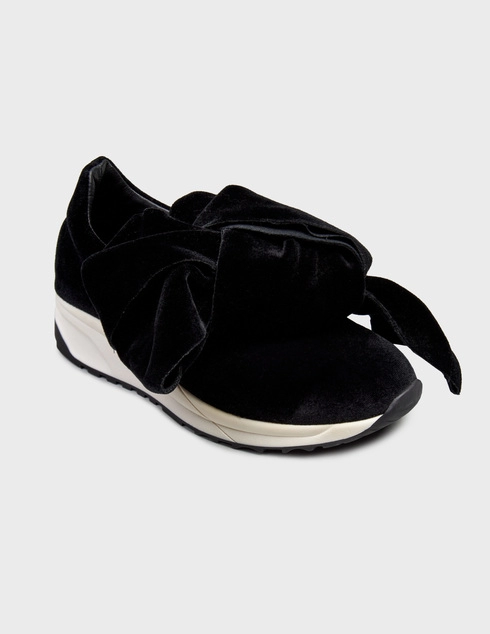 черные Кроссовки Joshua Sanders JS-10390-Black-Velvet-Bow_blaxk