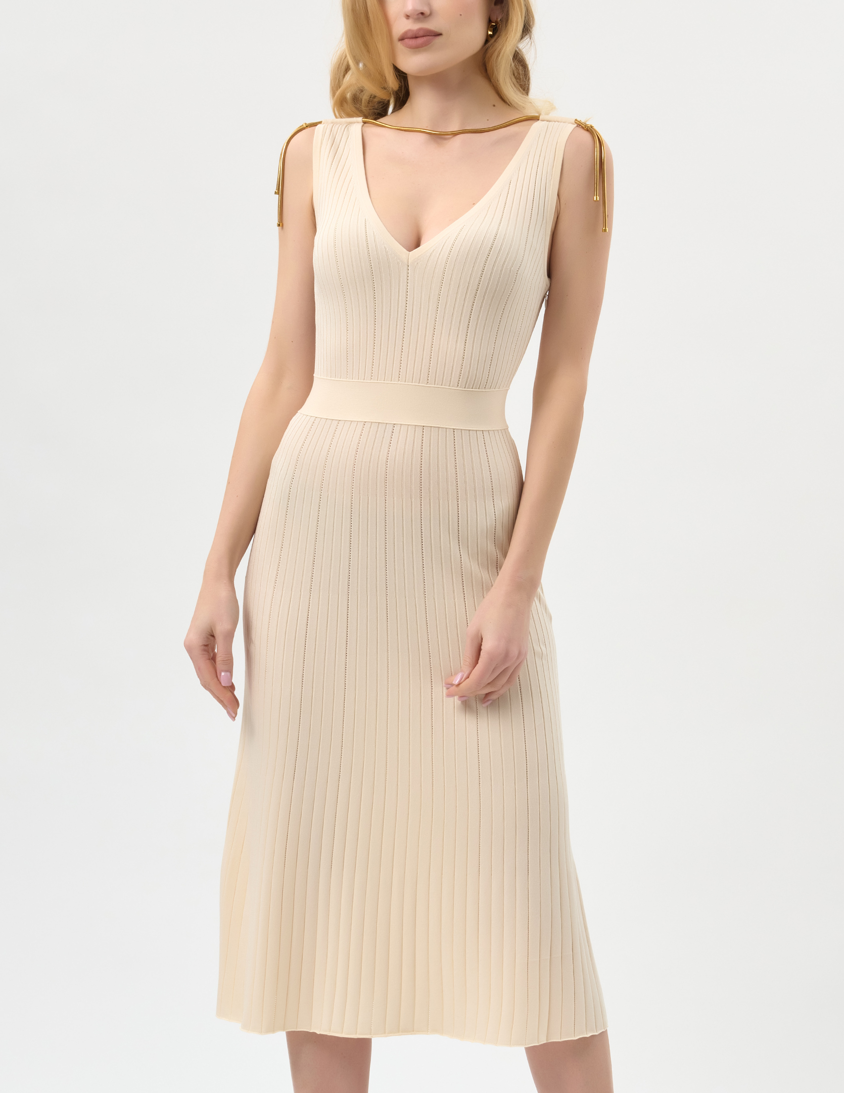 

Платье, Бежевый;молочный