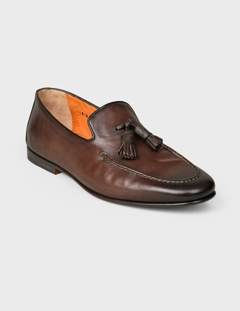 коричневые Лоферы Santoni MCNC15608SA2EGLVT50-brown