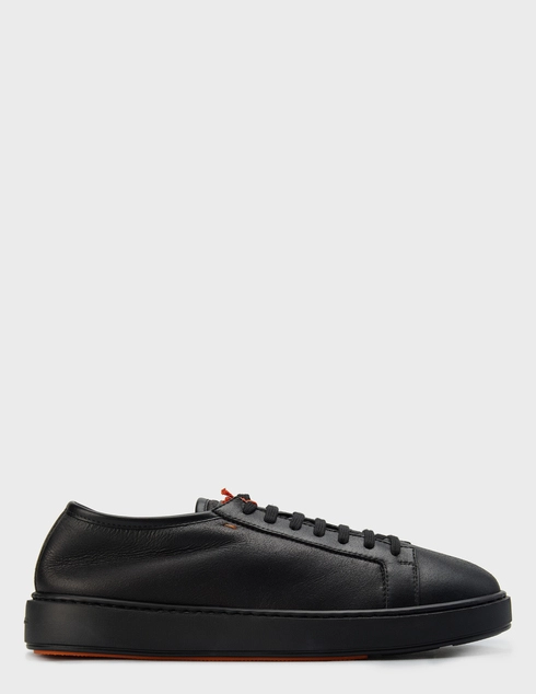 мужские черные кожаные Кеды Santoni MBSD21533-N01_black - фото-5