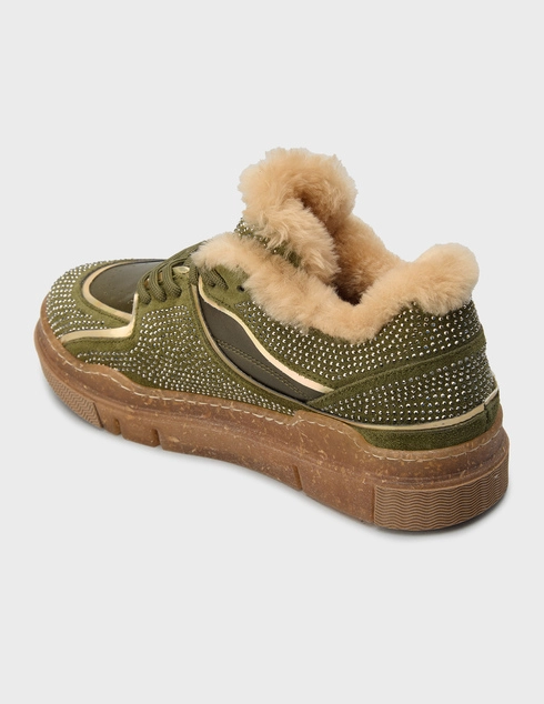 женские хаки Кеды Lab Milano 200a3351p_green - фото-2