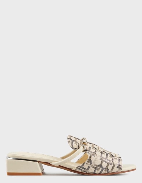 женские бежевые текстильные Шлепанцы Laura Biagiotti 9016-R-panna-logo_beige - фото-5