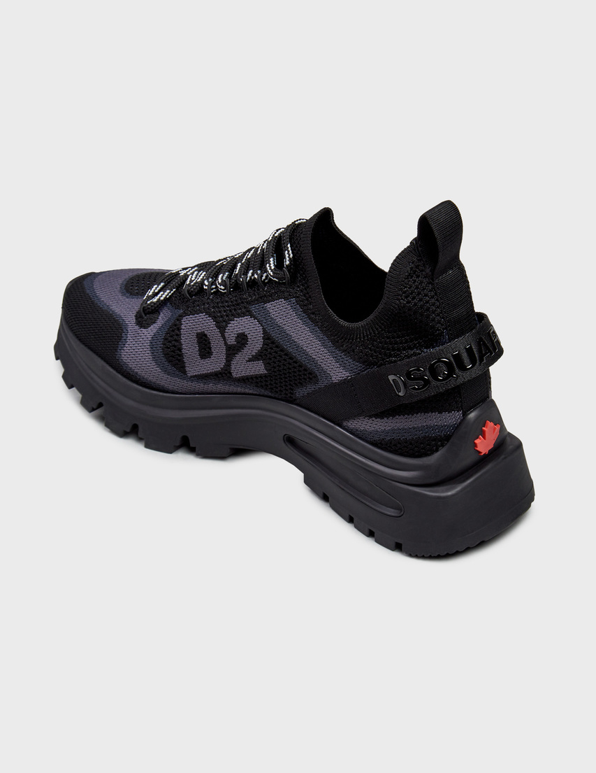 мужские черные Кроссовки Dsquared2 0336_gray - фото-2