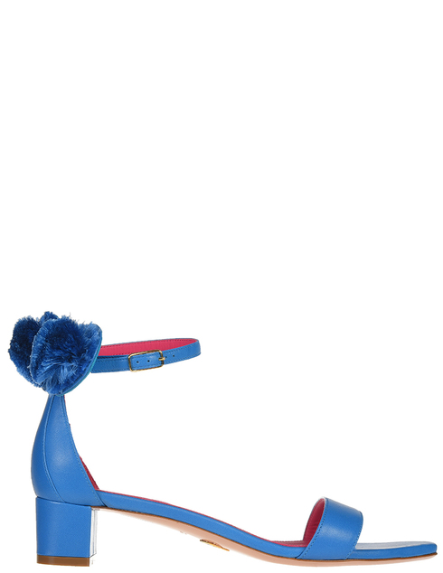 женские синие кожаные Босоножки Oscar Tiye MINNIE40-POMPOM_blue - фото-5