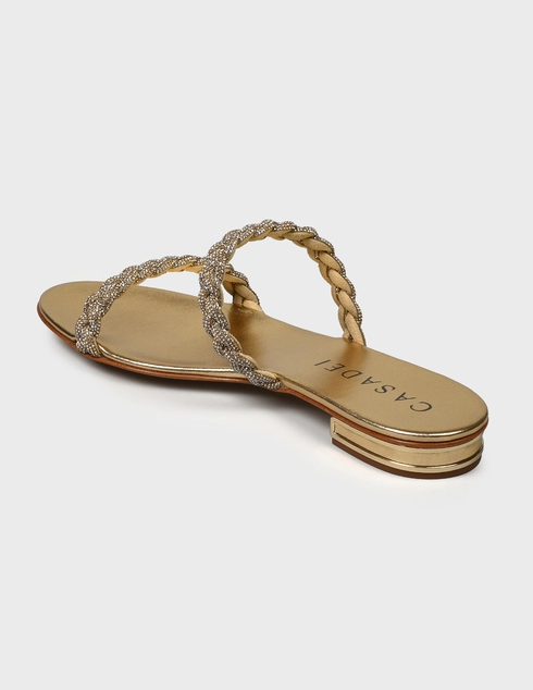 женские золотые Шлепанцы Casadei 138-gold - фото-2