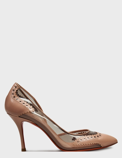 женские бежевые кожаные Туфли Santoni Sant-WLOT55613HA2SBVYC35_beige - фото-5