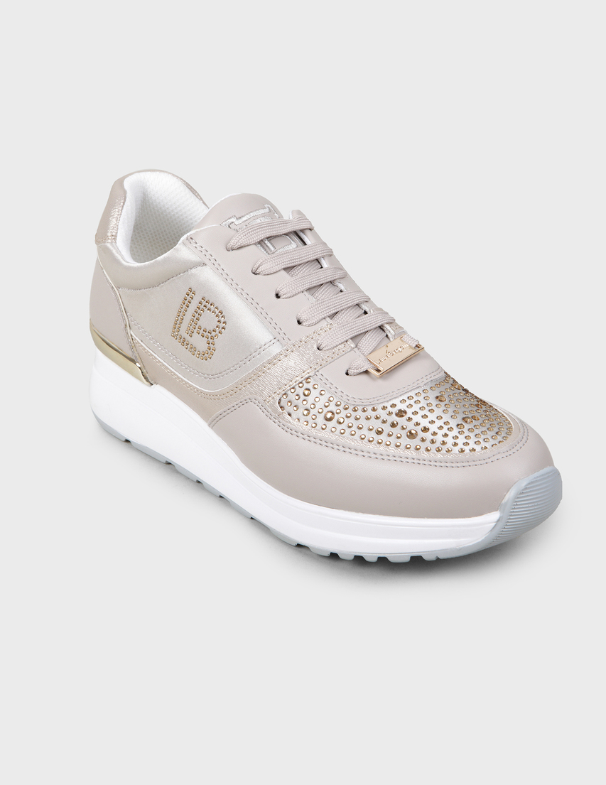 LAURA BIAGIOTTI Sneaker donna beige tessuto strass | Quellogiusto Shop  online