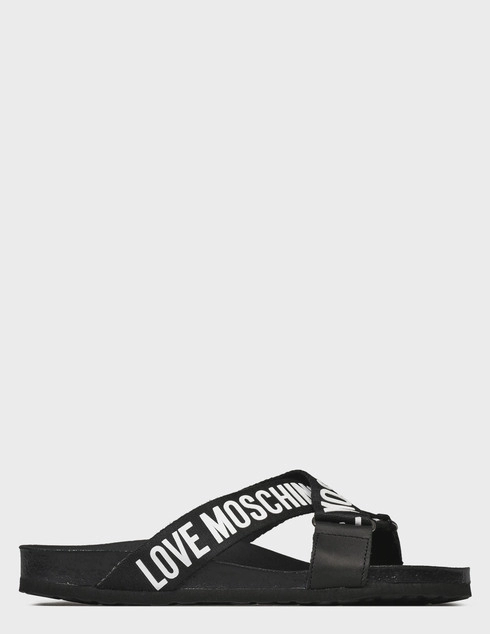 женские черные текстильные Шлепанцы Love Moschino 28143_black - фото-5