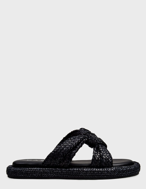 женские черные кожаные Шлепанцы Casadei 183_black - фото-5