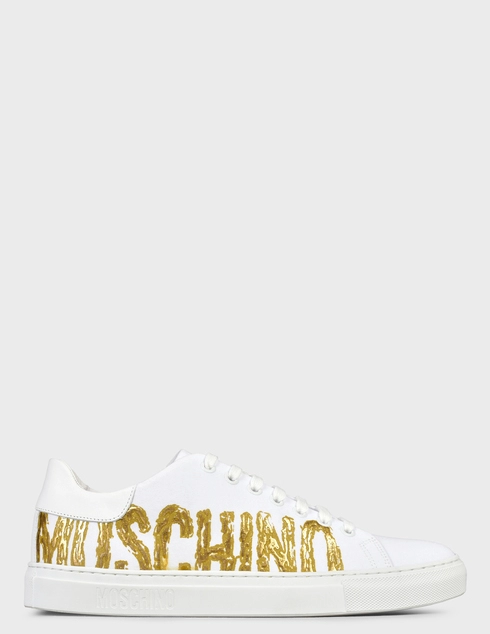 мужские белые Кеды Moschino MOS_BIANCOGOLD-gold - фото-6