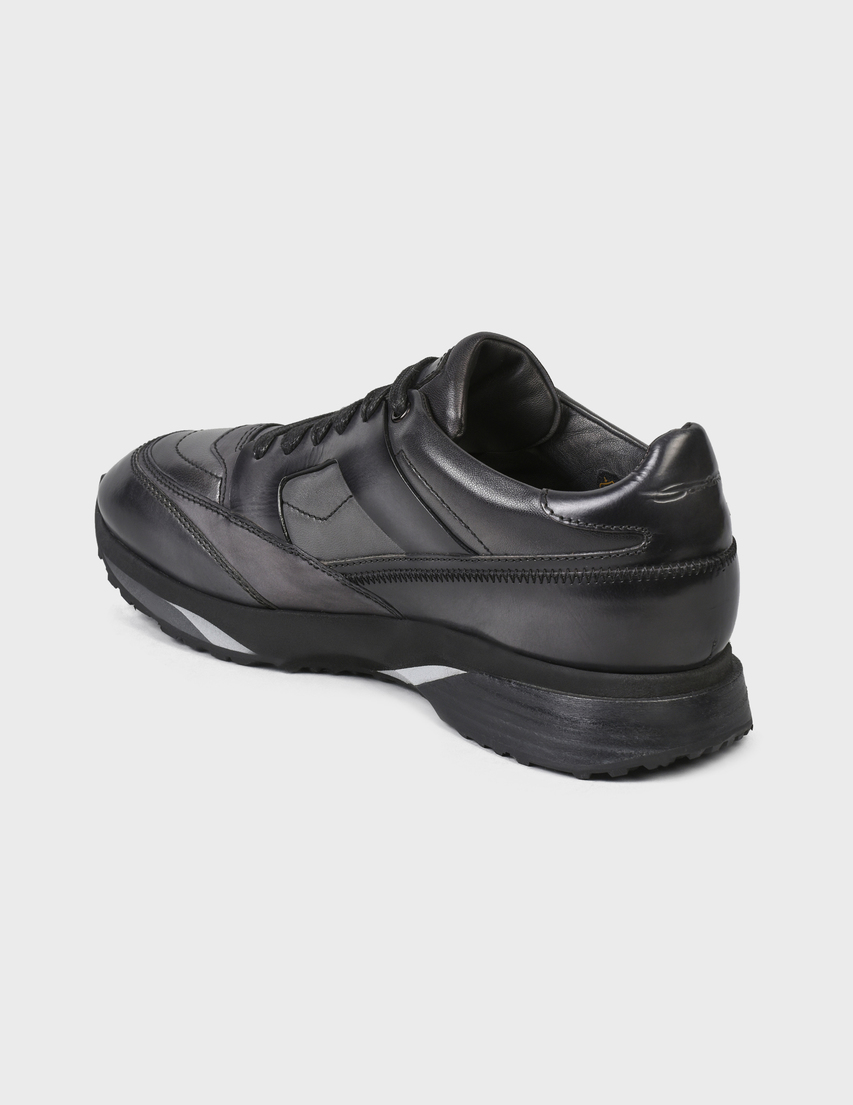 мужские черные Кроссовки Santoni SMBEN21167NGGRGODG62-black - фото-2