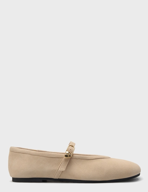 женские бежевые замшевые Балетки Love Moschino JA11101G1OJA0104_beige - фото-5