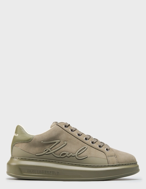 мужские хаки нубуковые Кеды Karl Lagerfeld 855006562474-420_khaki - фото-5